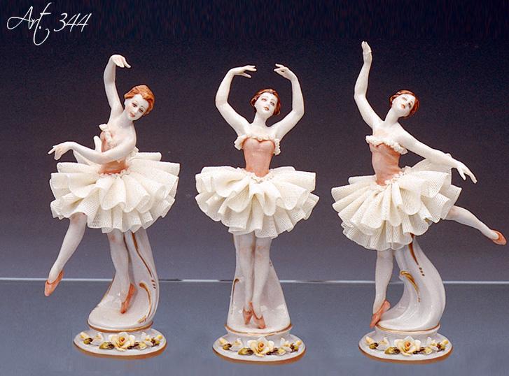 Фарфоровая статуэтка 3 танцовщицы. TICHE, Италия.