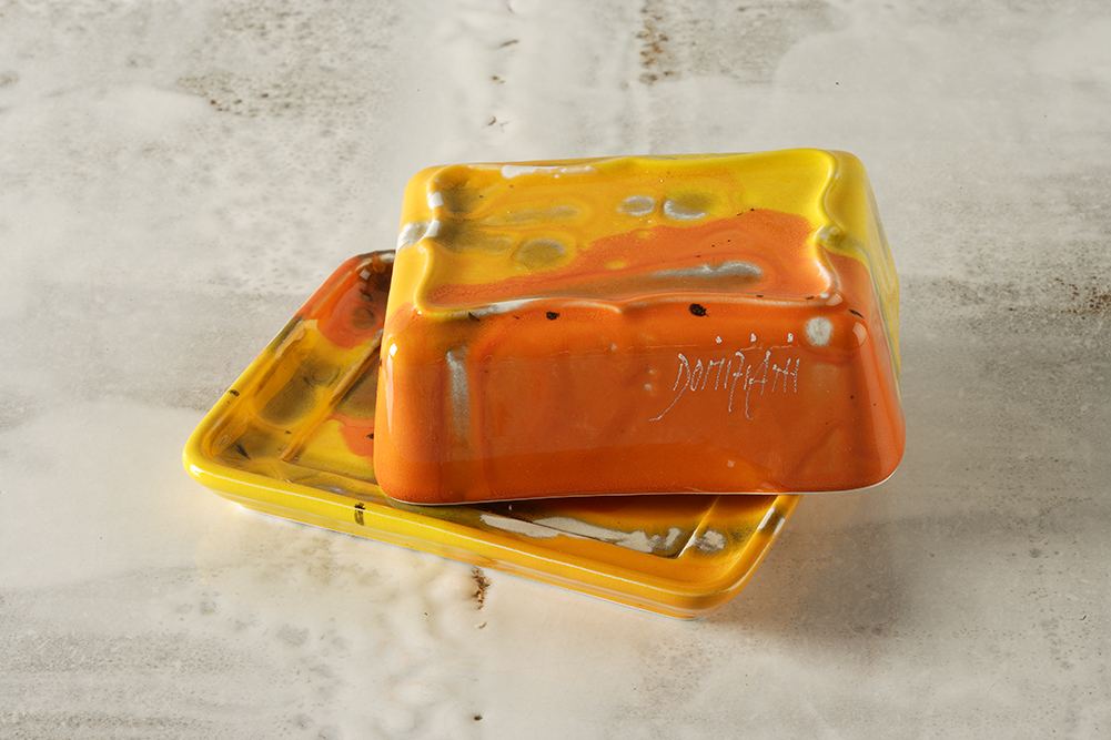 Керамическая посуда под масло ручной росписи
