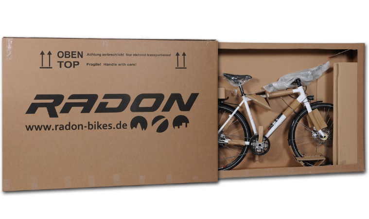 Коробка с электронным велосипедом