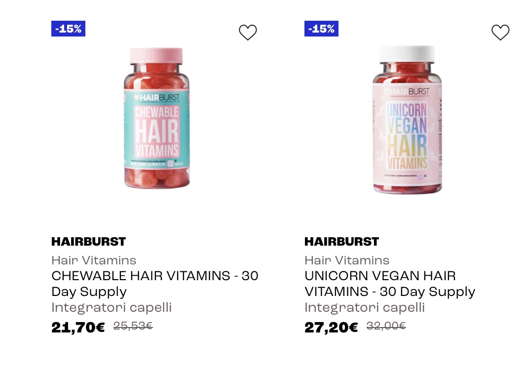 Hairburst vitamins buy on Pinalli