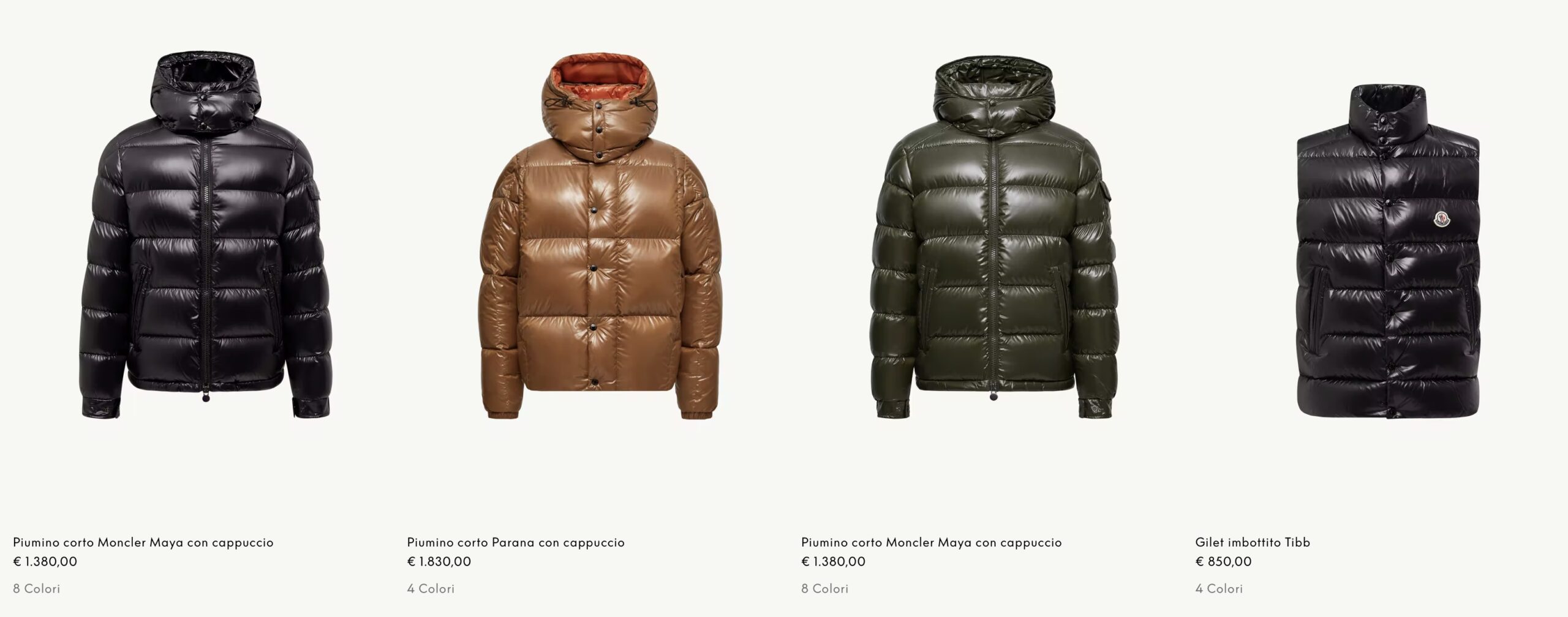 мужские пуховики доставка одежды Moncler из Италии