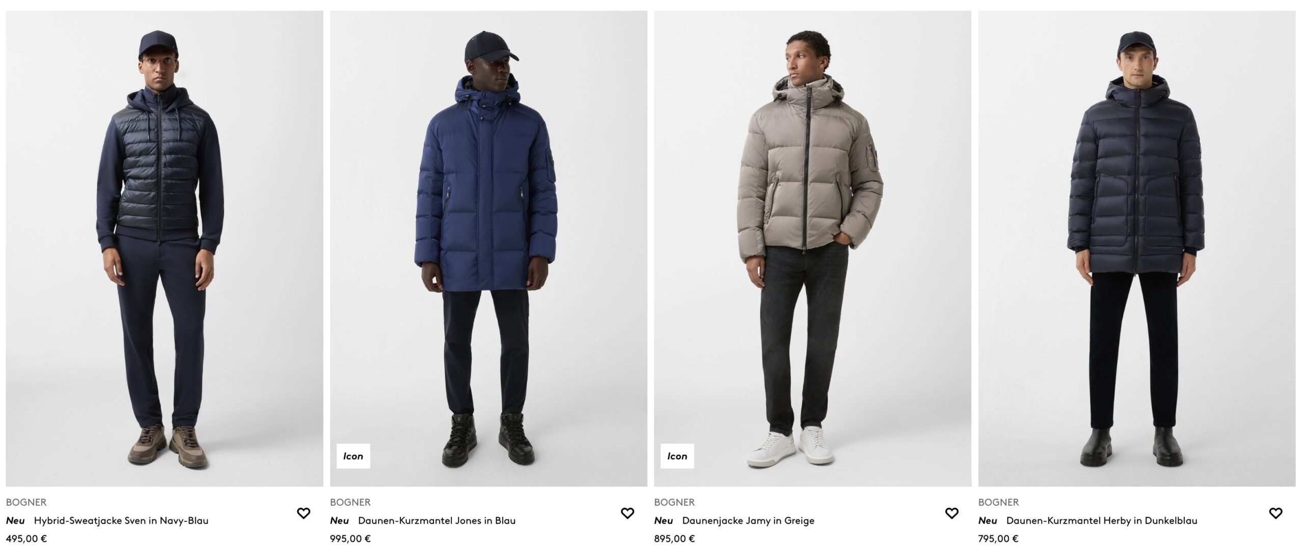 магазины мужской одежды в Европе  Bogner пуховики и парки