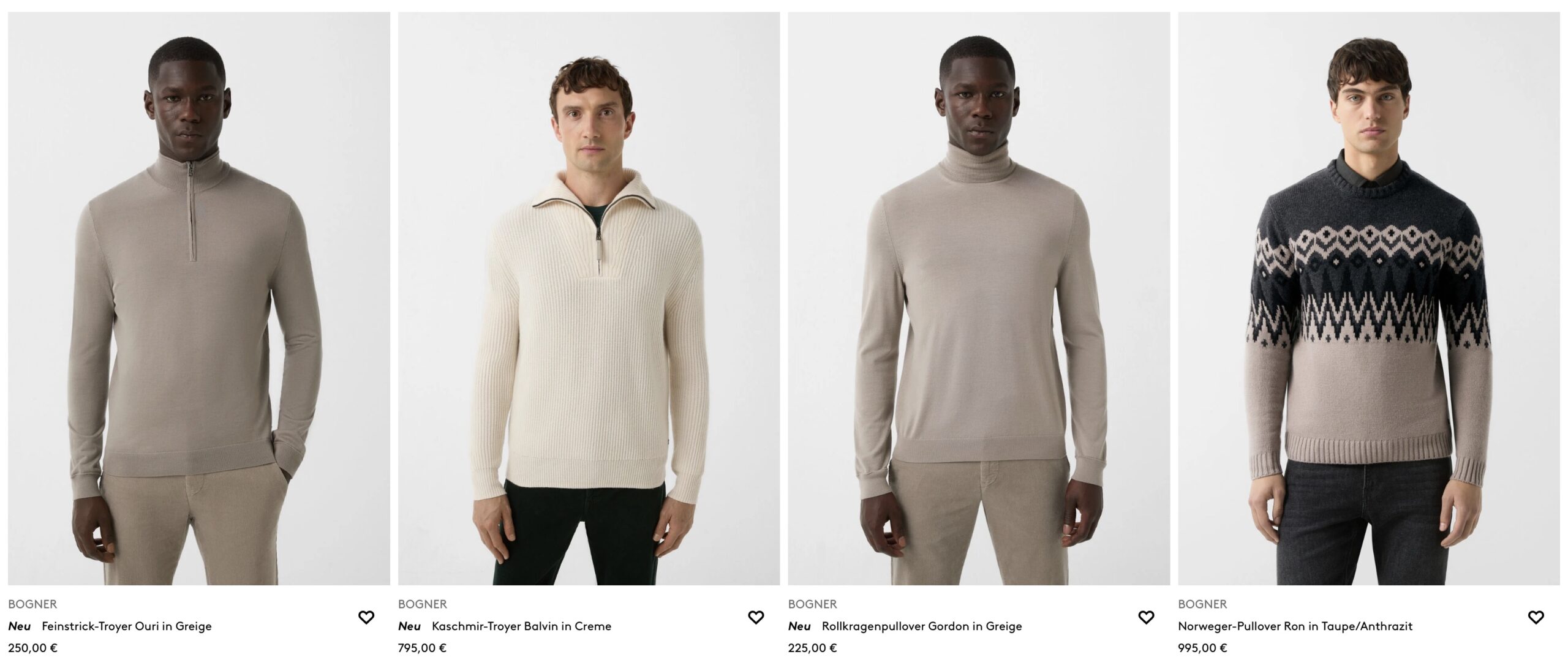 магазины мужской одежды в Европе Bogner   трикотаж