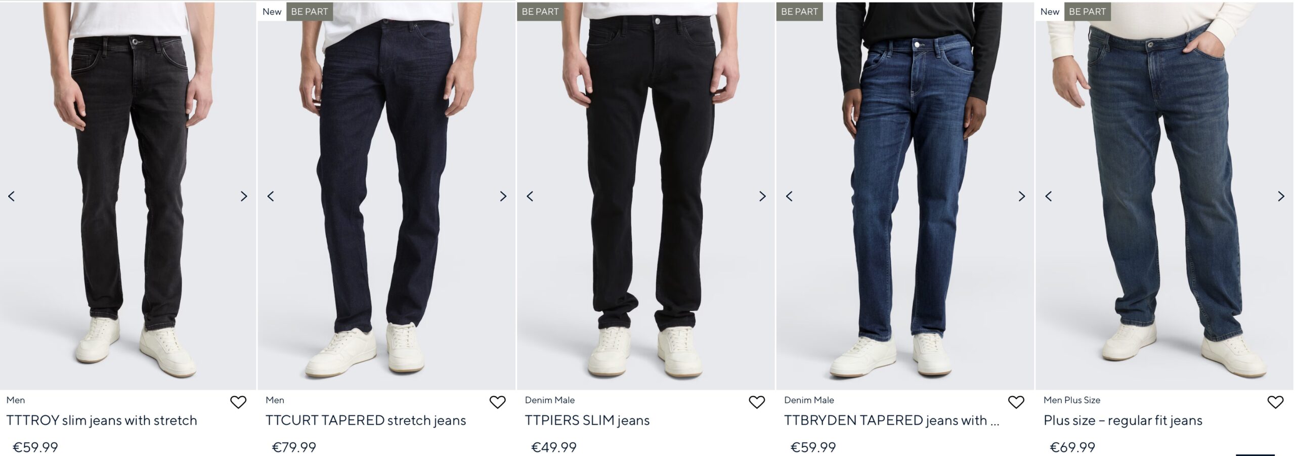 магазины мужской одежды в Европе Tom Tailor джинсы