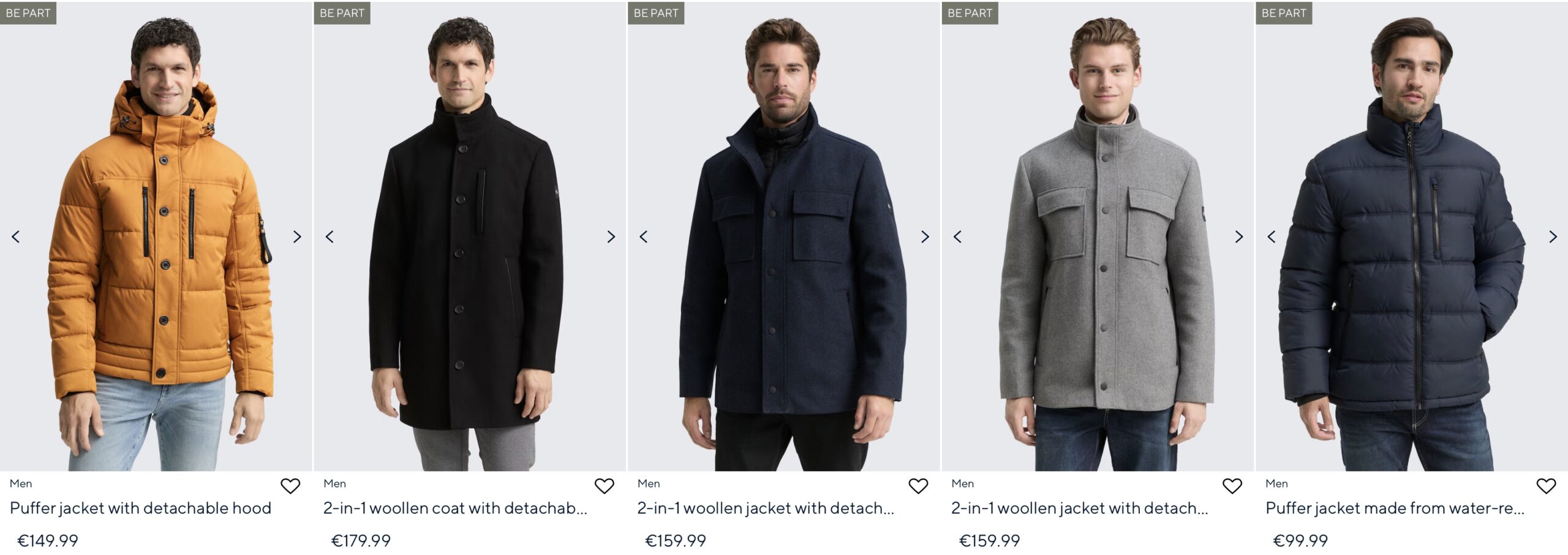 магазины мужской одежды в Европе Tom Tailor куртки