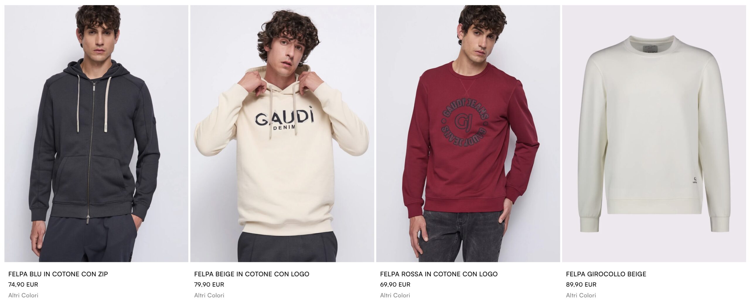 магазины мужской одежды в Европе Gaudi свитшоты
