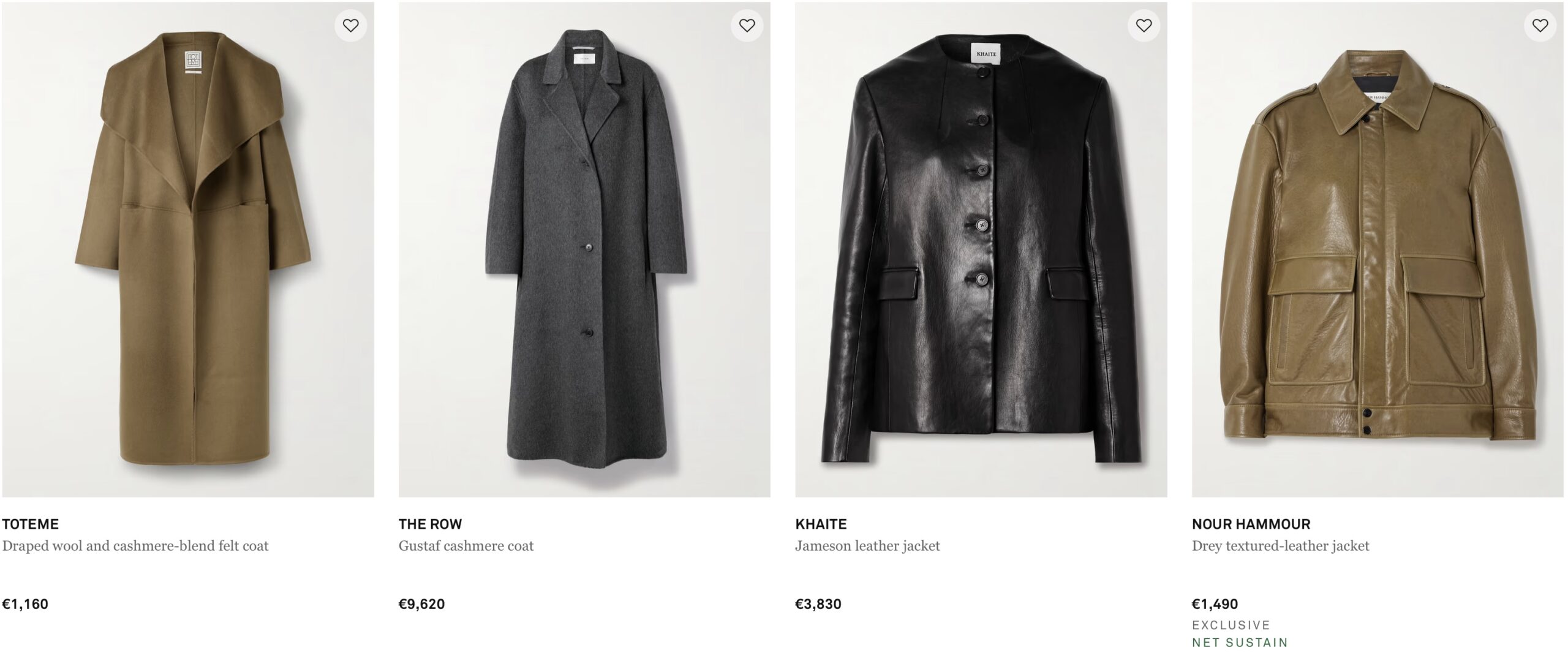 Верхняя одежда на Net-a-Porter