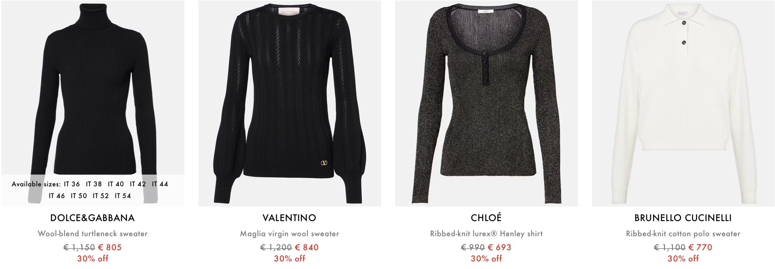 обзор женской распродажи Mytheresa: трикотаж