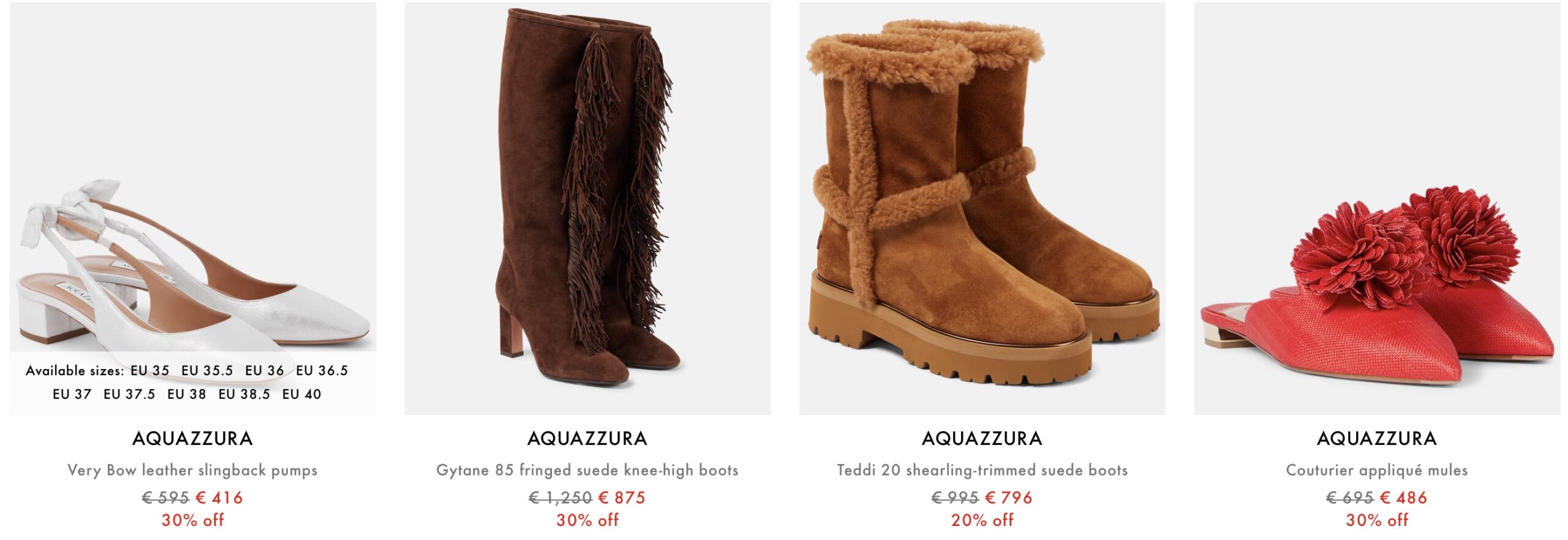 обзор женской распродажи Mytheresa: AQUAZZURA