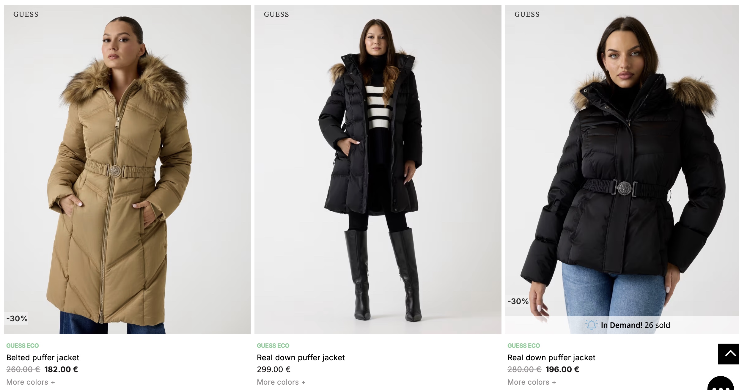 куртки и пуховики Guess зимняя распродажа 2026