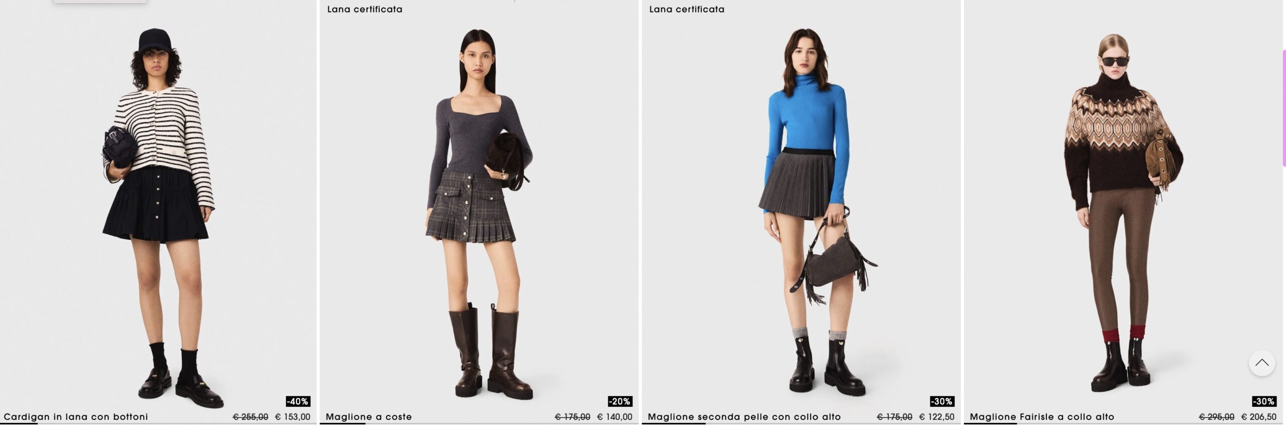 свитеры и кардиган Maje купить на зимней распродаже 2026