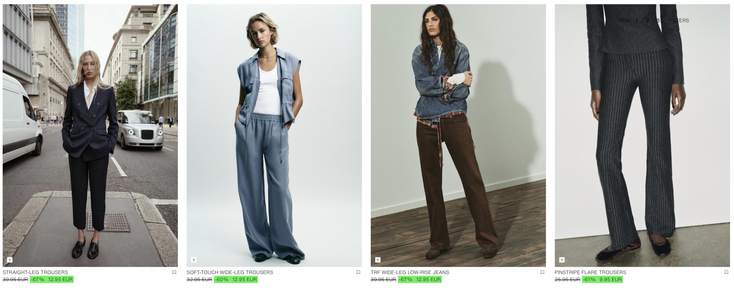 Купить джинсы и брюки на зимней распродаже в Zara