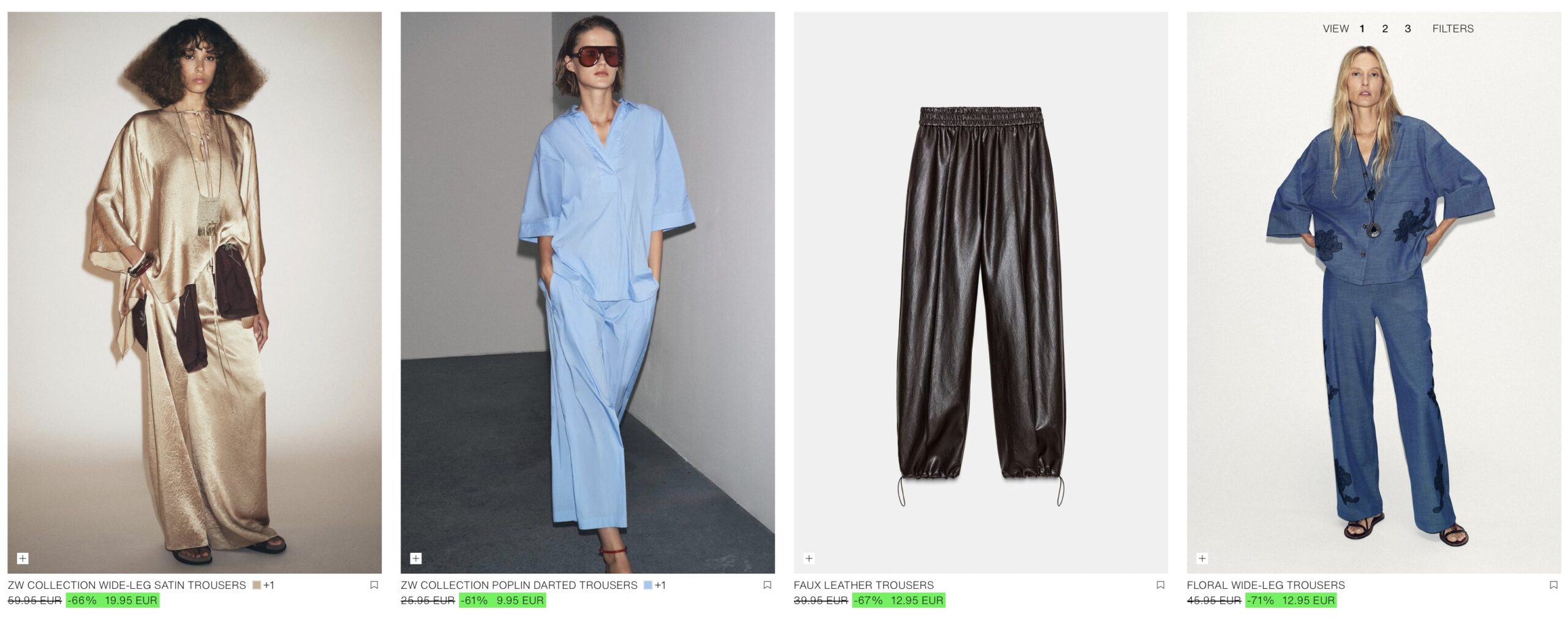 Купить брюки на зимней распродаже в Zara