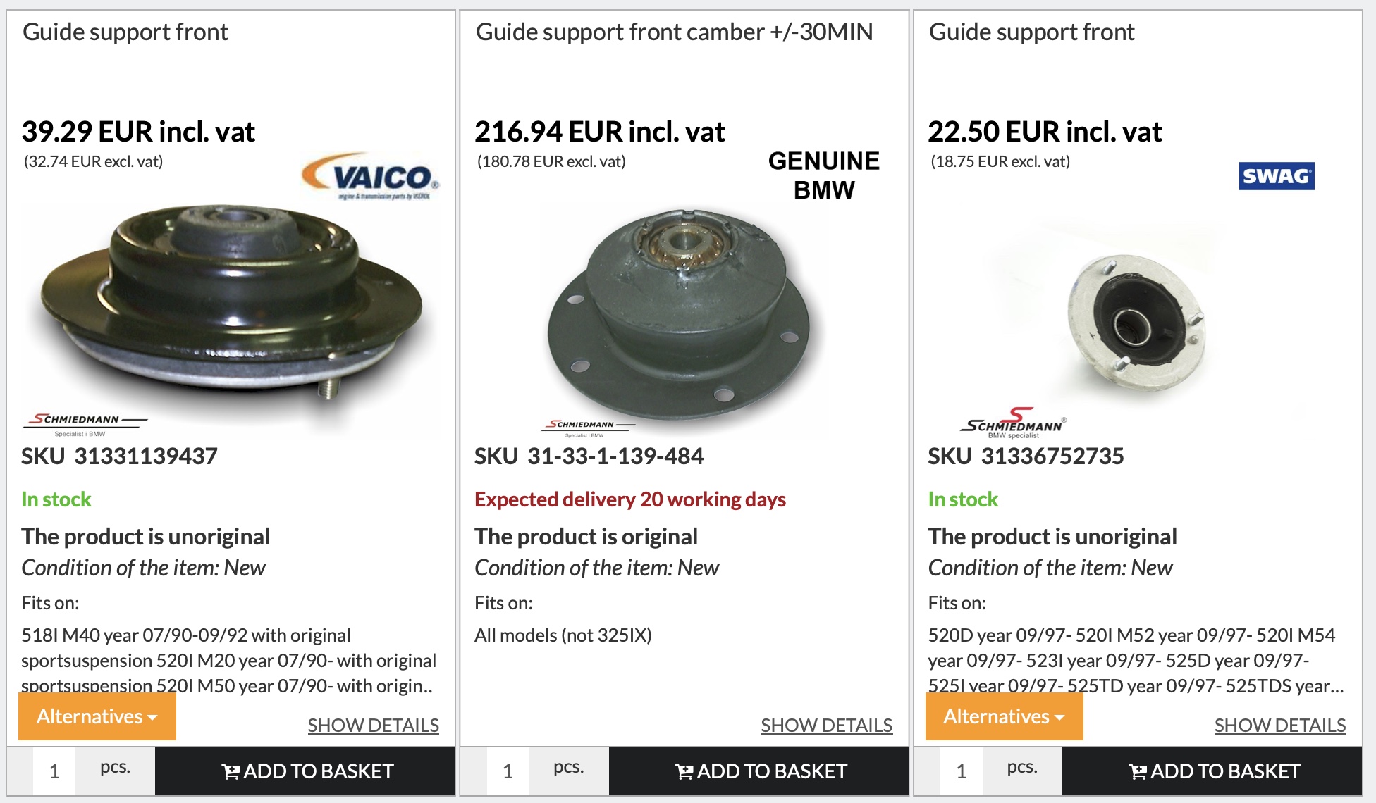 BMW элементы подвески купить в Schmiedmann