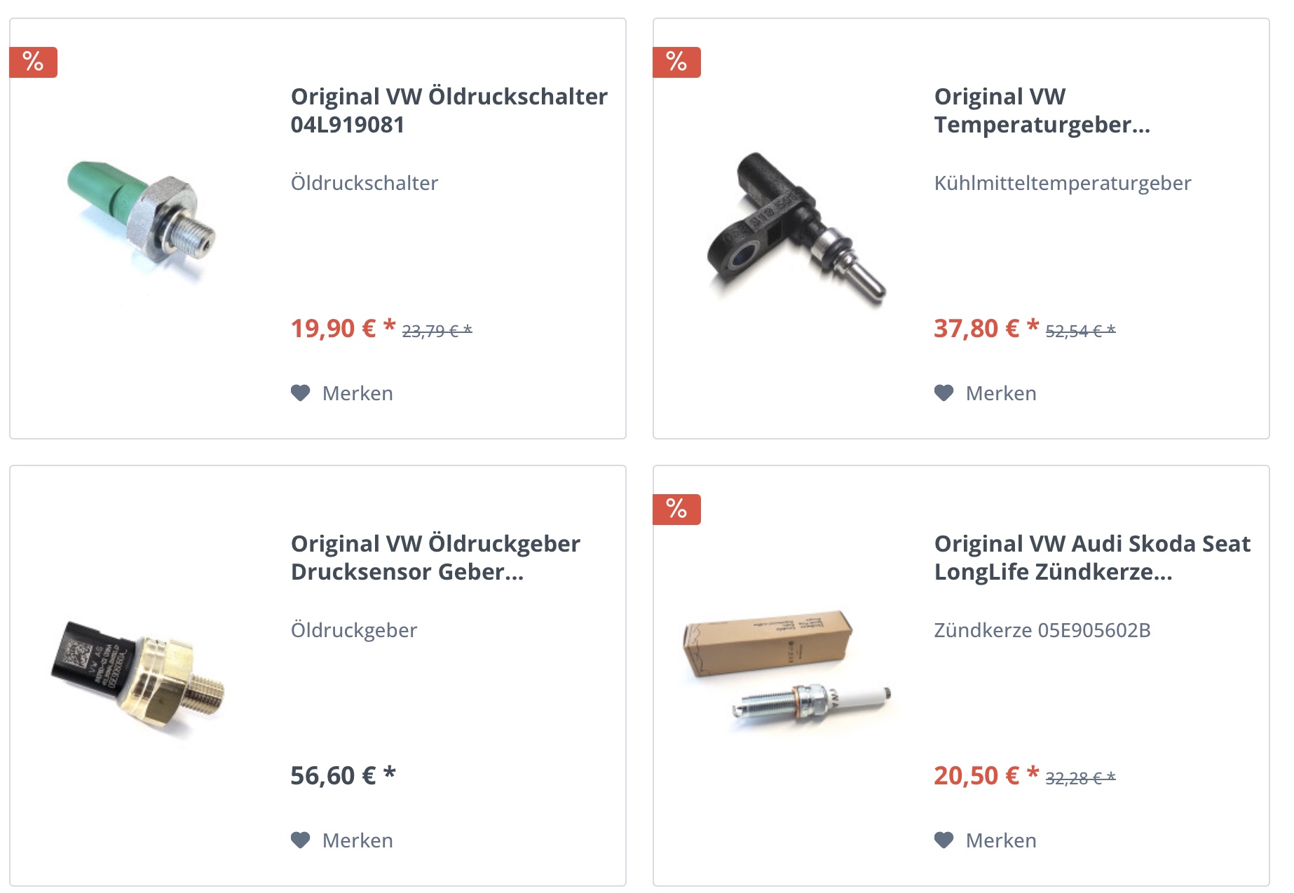 Свечи зажигания Volkswagen купить в Германии