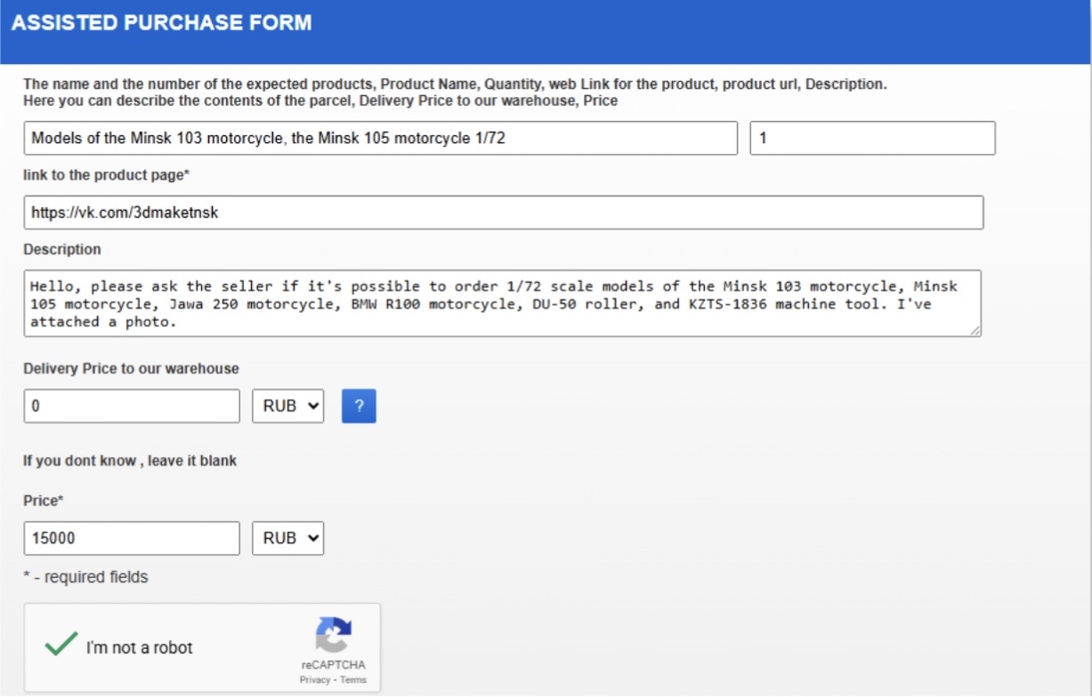 How to Order a Personal Assisted Purchase from Sellers on WhatsApp, Instagram, and VK