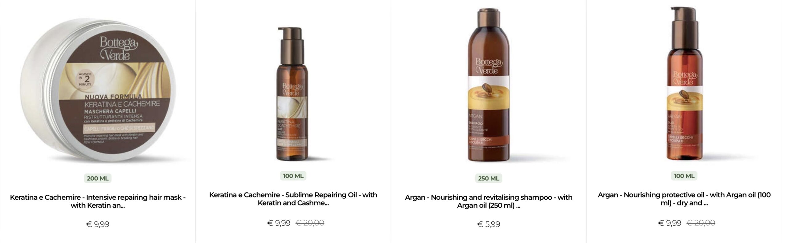 Косметика из Европы: средства для волос Bottega Verde с доставкой Aukciony