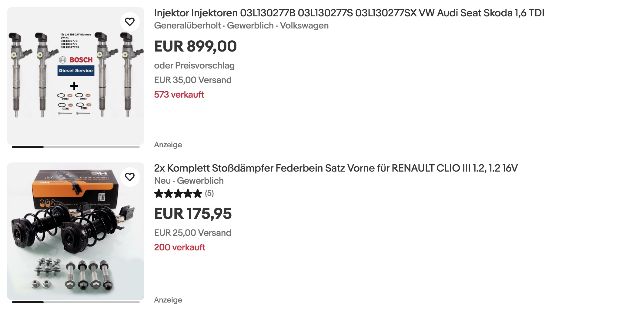 купить автозапчасти в Германи с Aukciony на eBay Germany