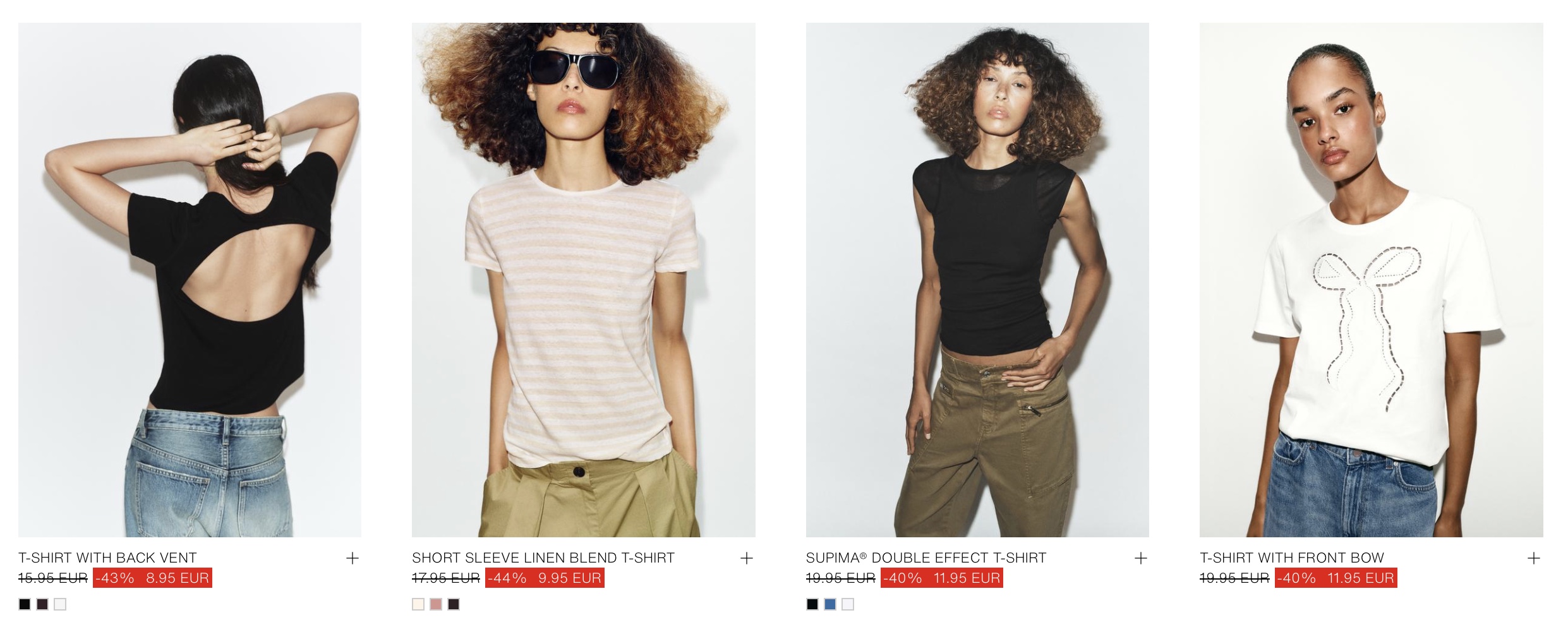 Снижение цен в Zara Italia: футболки