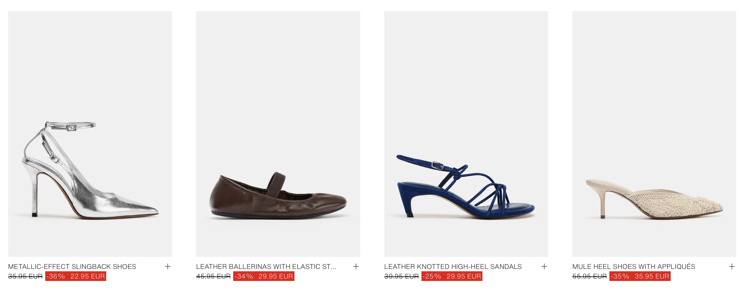 снижение цен в Zara Italia: обувь