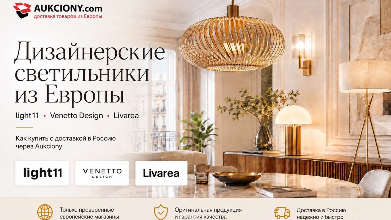 Как купить дизайнерские светильники в Европе с доставкой в Россию через Aukciony